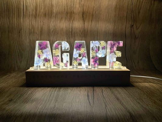 「天主的愛 AGAPE」乾燥花座枱 LED 夜燈