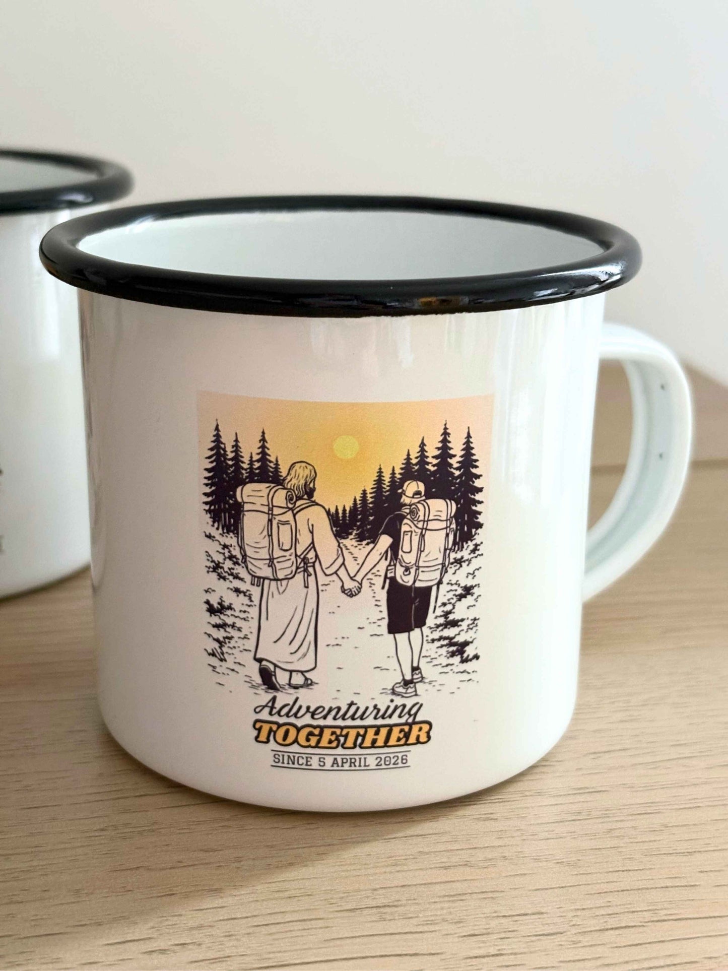 「與主偕行 Adventuring Together」系列 ‧ 可客製化搪瓷露營杯（Since 日期版）