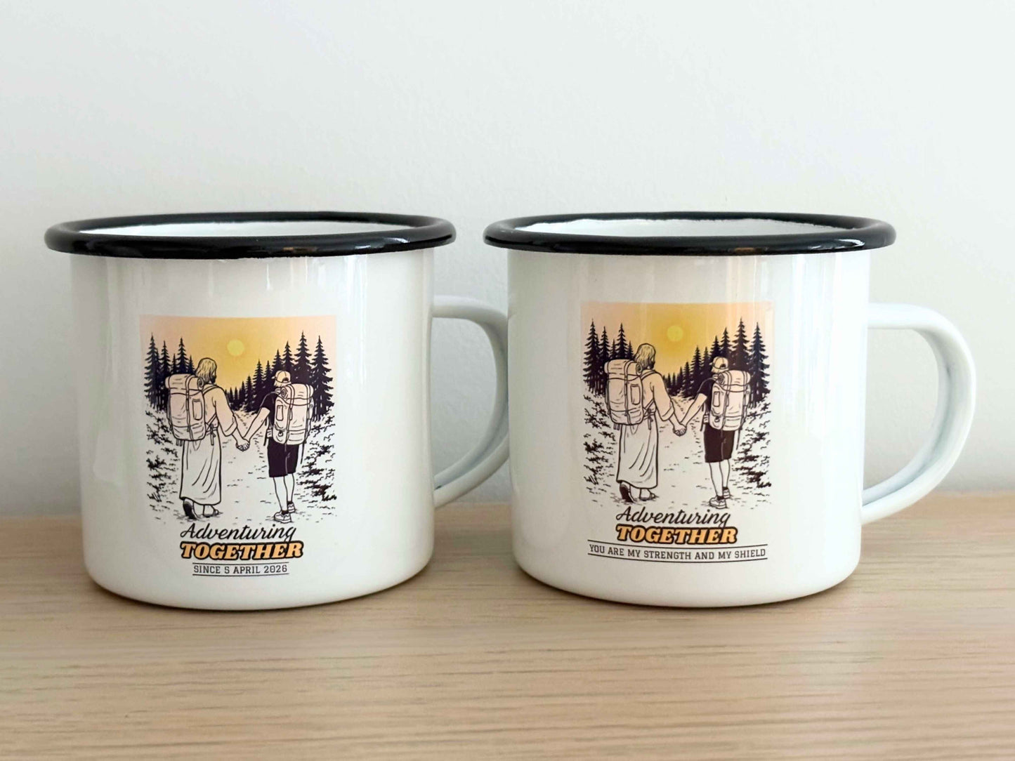 「與主偕行 Adventuring Together」系列 ‧ 可客製化搪瓷露營杯（Since 日期版）