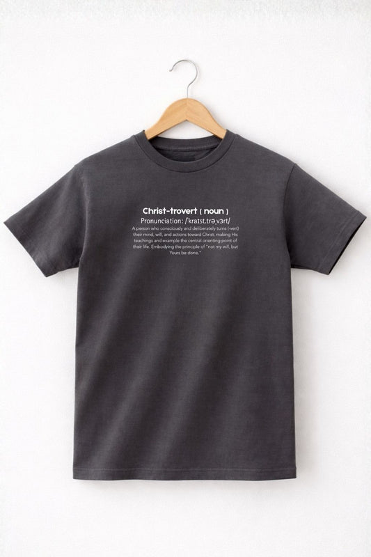 Christ-trovert系列 ‧ 日本厚磅純棉短袖T恤 | 深灰色