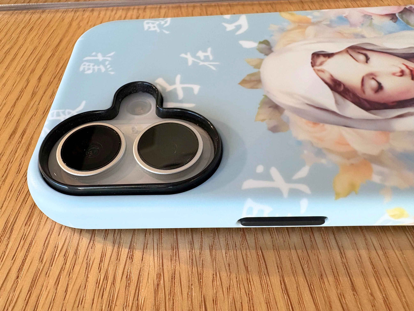 Treasured in Her Heart – Virgin Mary Edition · Pastel Blue Phone Case