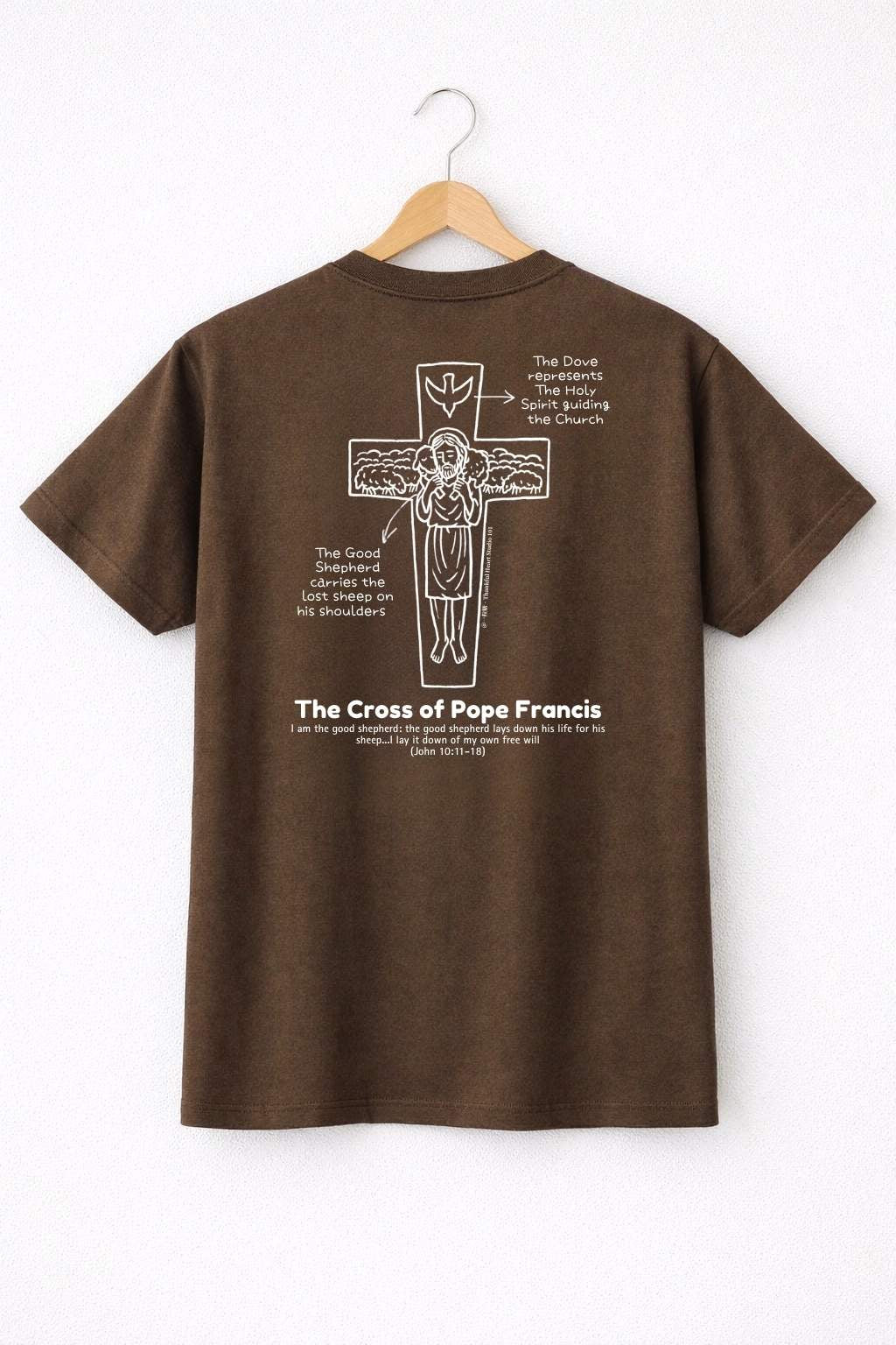 The Cross of Pope Francis系列‧ 日本厚磅純棉短袖T恤 | 深棕色